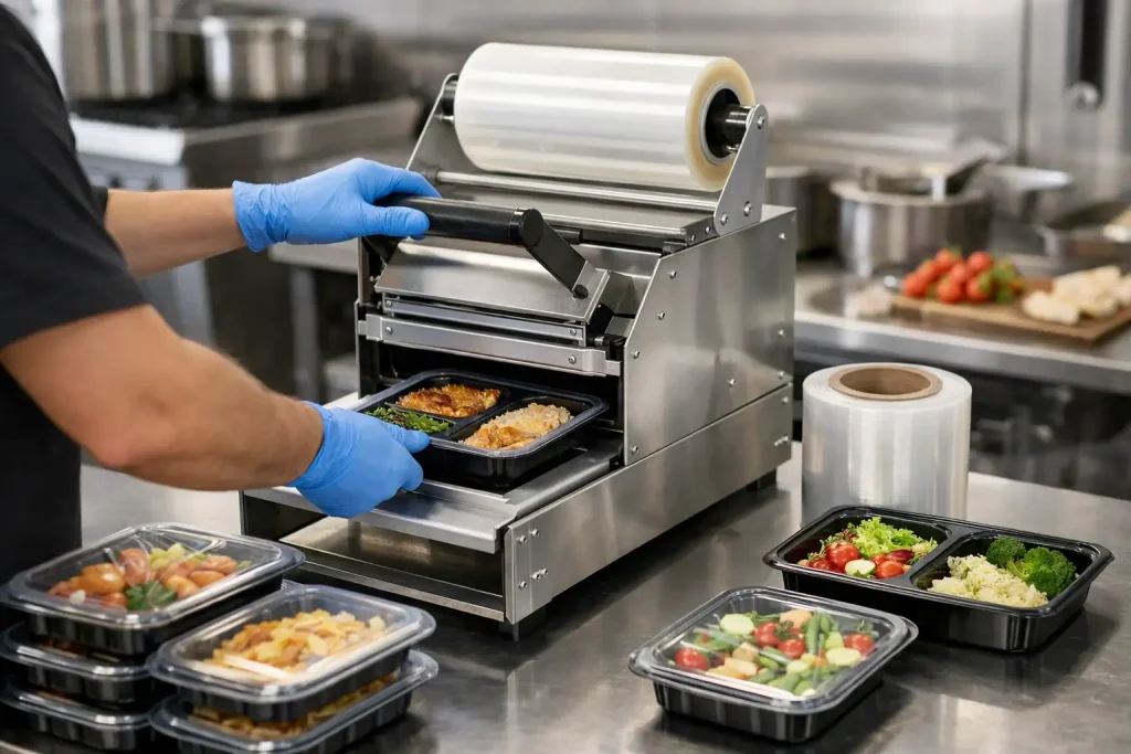 Manual Food Tray Sealing Machine for Growing Kitchens